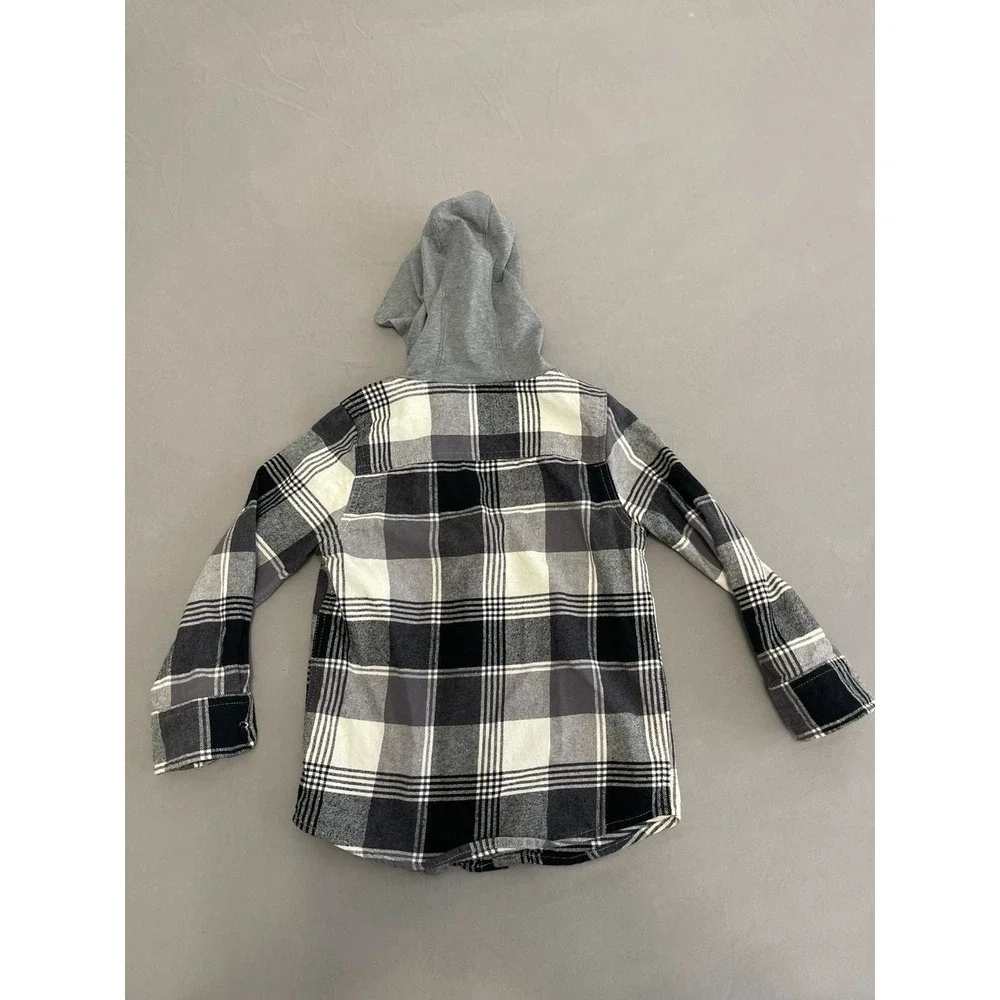 OshKosh B'gosh Boys Plaid Flannel Hooded Shirt